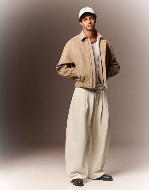 Bershka Faux suede jacket in white - view 1