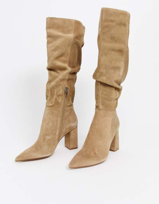 Suede slouch hot sale knee high boots