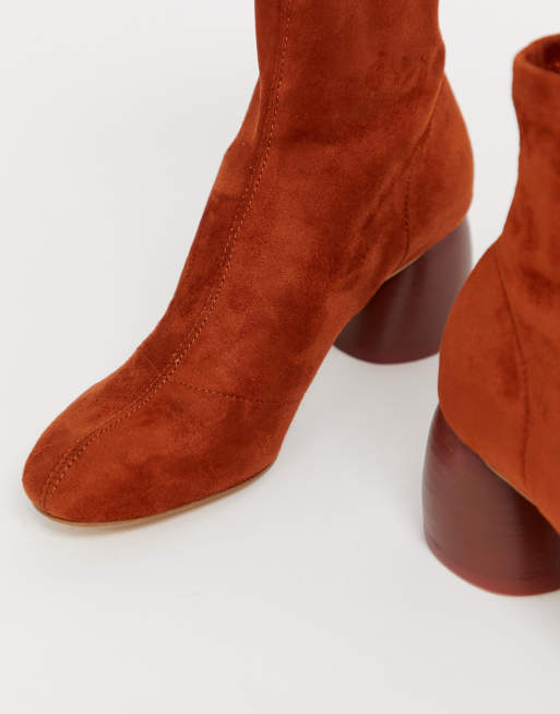 Bershka round heel hot sale boot