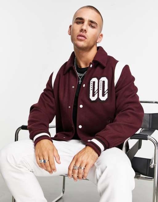 Maroon Varsity Bomber Jacket