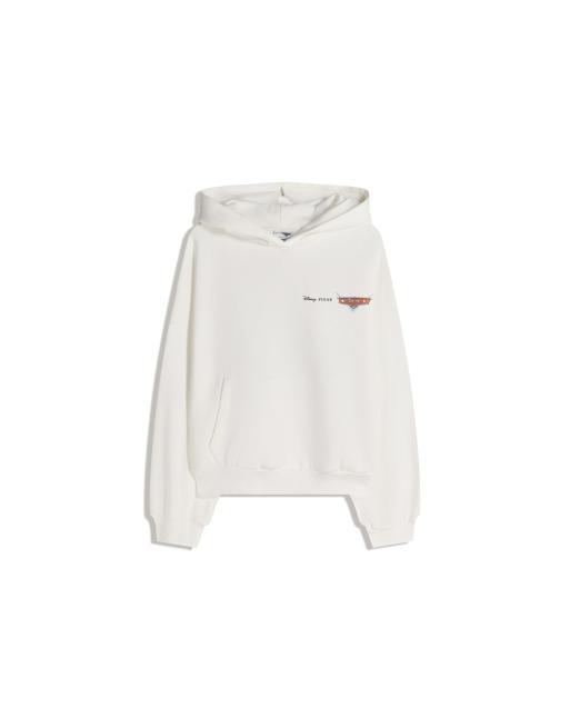 Bershka - Felpa bianca con cappuccio e stampa di Cars, 2 di 4