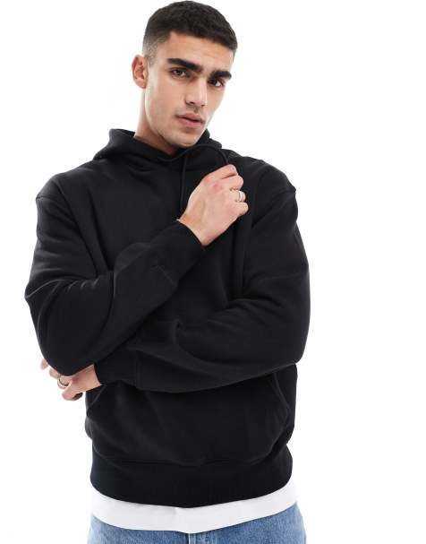 Bershka - Felpa con cappuccio basic nera - view 1