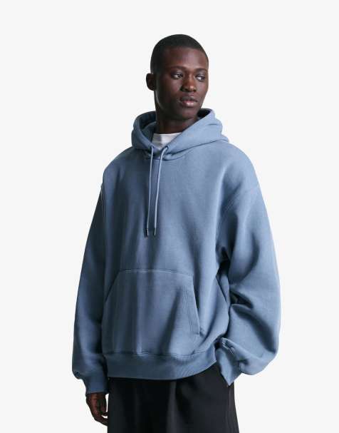Bershka - Felpa con cappuccio blu denim - view 1