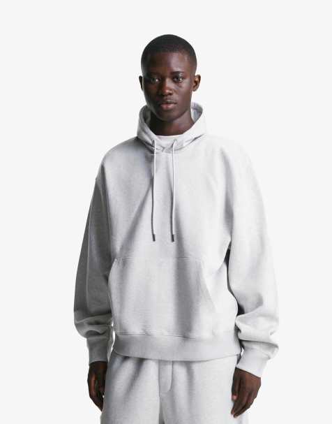 Bershka - Felpa con cappuccio color grigio chiaro - view 1