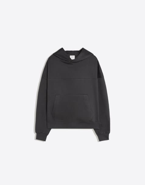Bershka felpa con cappuccio grigio scuro - view 1