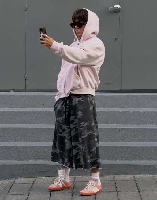Bershka - Felpa con cappuccio squadrata rosa con zip, 3 di 7