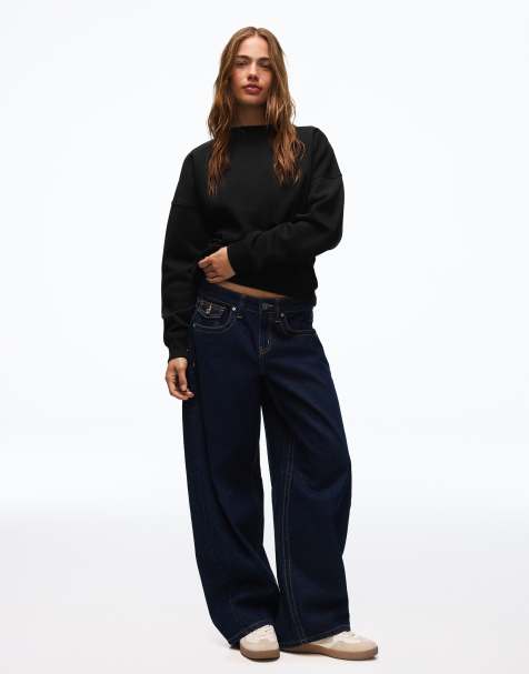 Bershka felpa girocollo nera - view 1