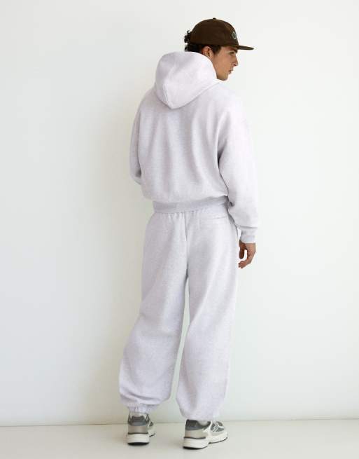 Bershka - Felpa grigio chiaro slavato squadrata con cappuccio, 2 di 4