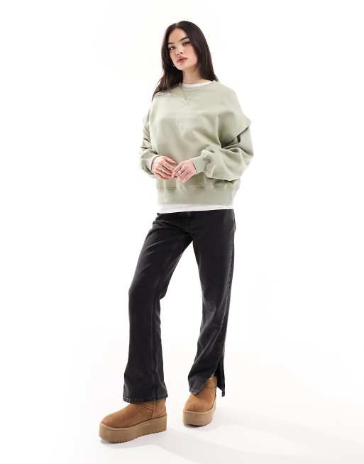 Bershka Felpa oversize verde chiaro