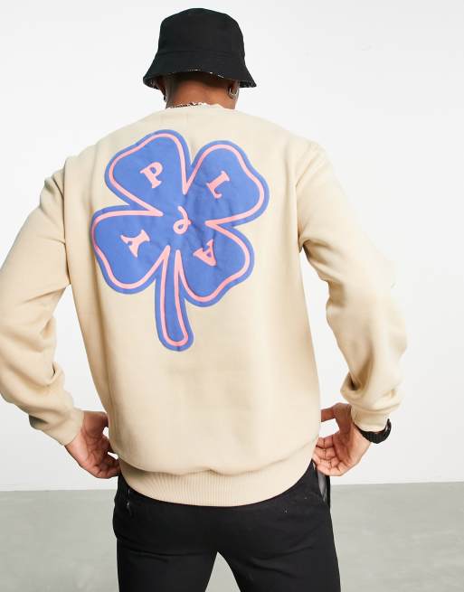 Bershka - Felpa stile college beige