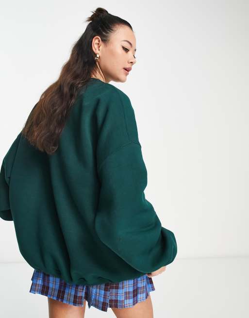 Bershka - Felpa verde bosco con stampa "Los Angeles", 2 di 4