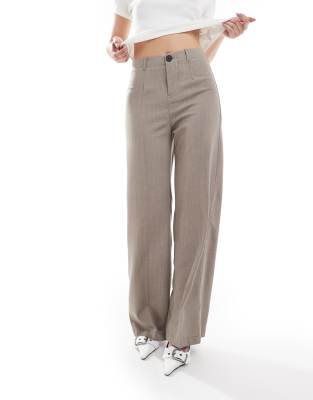 Bershka - Figurbetonte Hose in Stein-Neutral