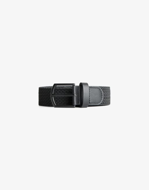 Bershka Fine braided belt in black