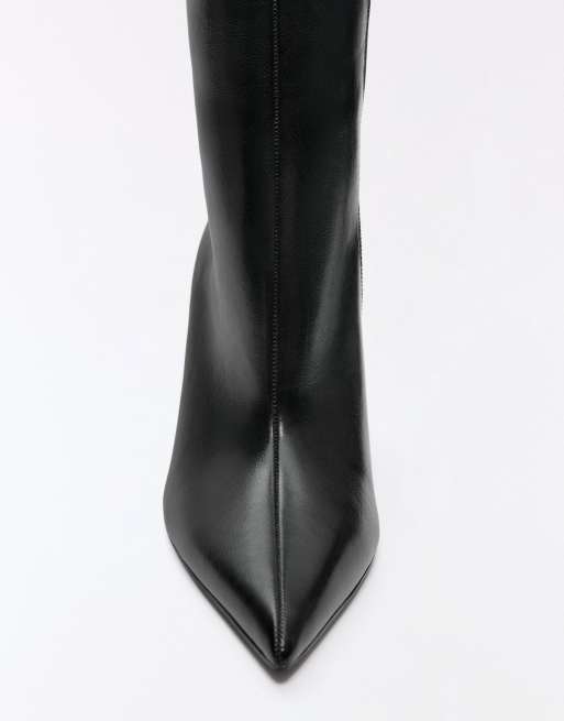 Bershka Fitted-shaft heeled boots in black, 5 of 7