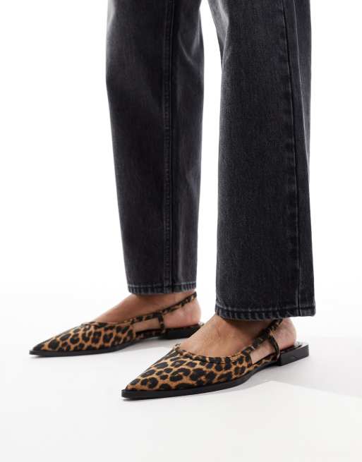 Bershka - Flade slingback-sko med leopardprint