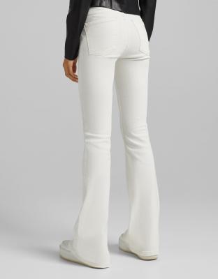 bershka white flare jeans