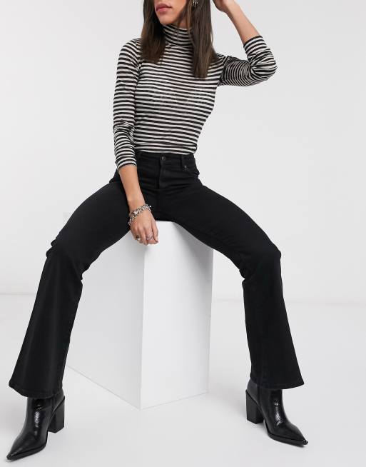 Bershka flare jeans in black