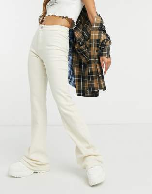 ecru flared jeans