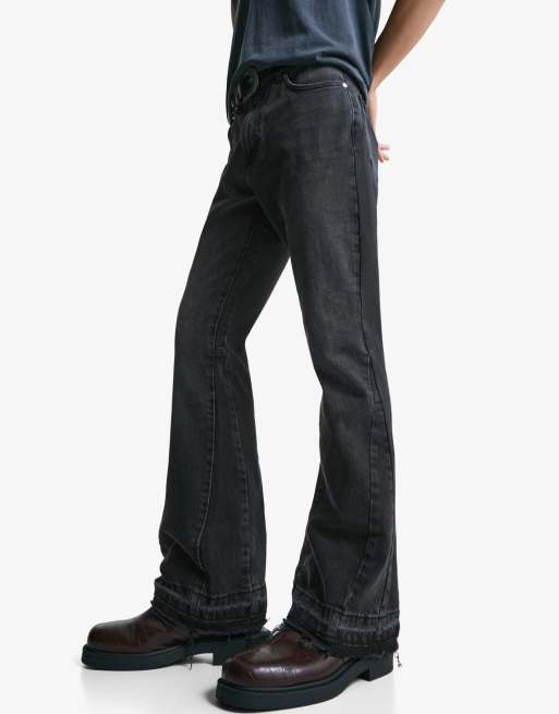 HOT Rigid Flare Mens Black Flared Jeans Bershka Flared Jeans In