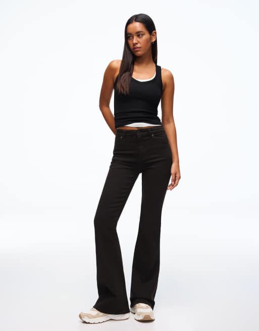 Bershka Flared jeans in black, 3 of 4
