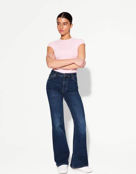 Bershka flared jeans in dark blue - view 1