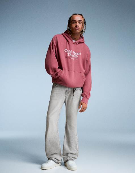 Bershka - Flared jeans met rechte pasvorm in lichtgrijs - view 1