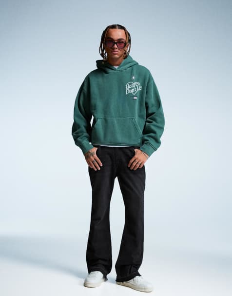 Bershka - Flared jeans met rechte pasvorm in zwart - view 1