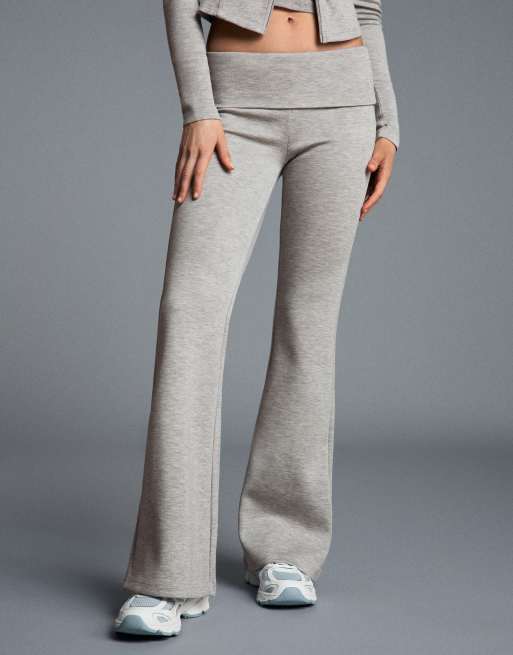 Bershka Flared trousers in light grey, 4 of 5
