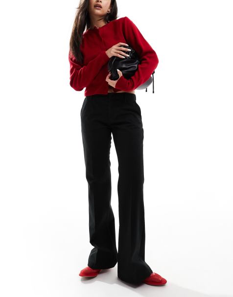 Bershka flared woven trousers in black - view 1