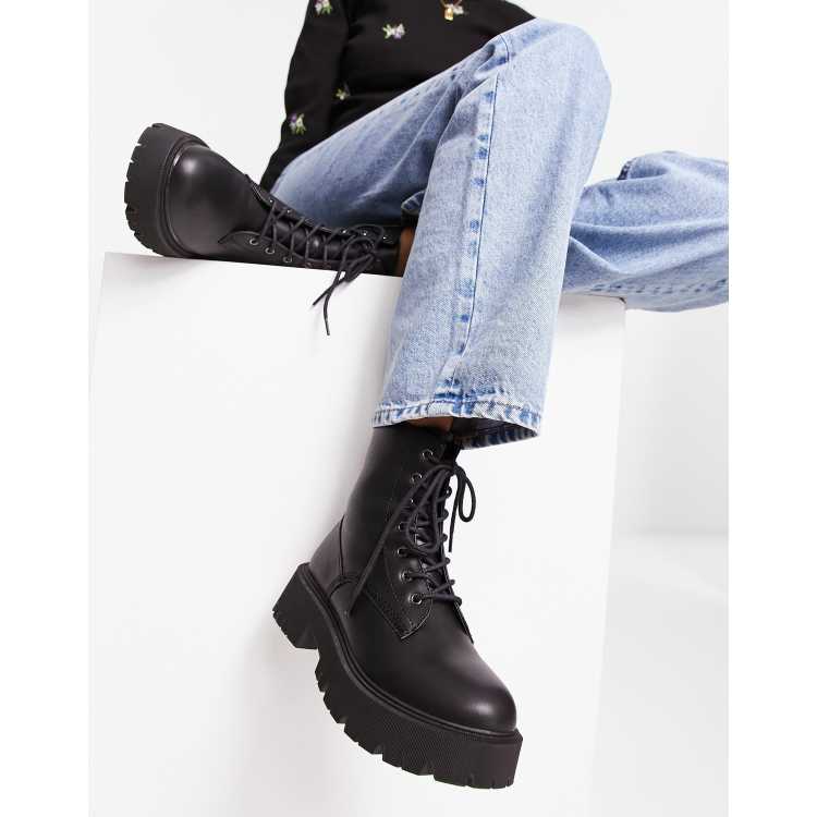 bershka black ankle boots