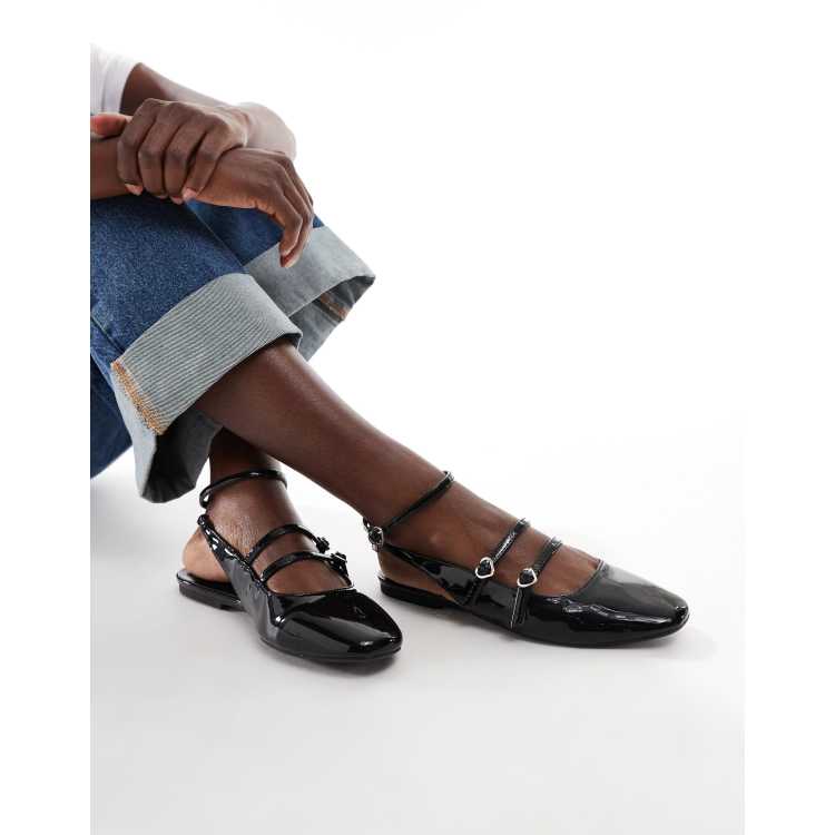 ★ドイツ発*BERSHKA*新作*ミュールローファー/BLACK★ Bershka flat slingback sandals in black | ASOS