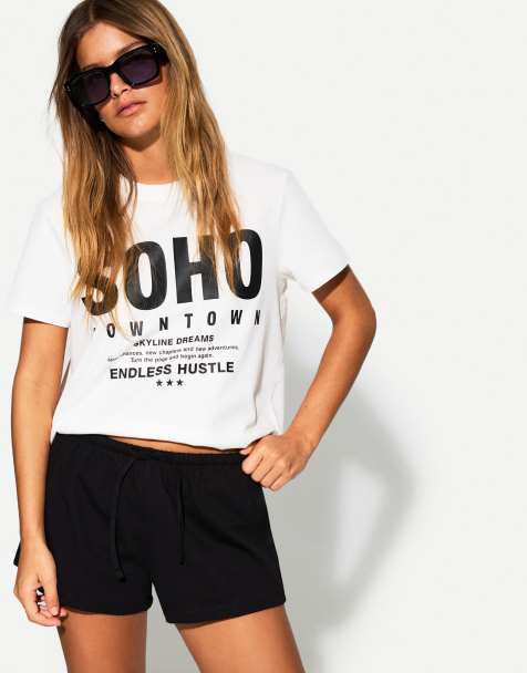 Bershka – Flauschige Shorts in Schwarz - view 1