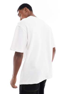Bershka Flock Printed T-shirt In White