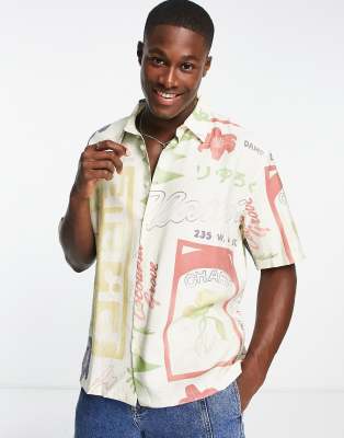 Bershka floral abstract printed shirt in multi - ASOS Price Checker