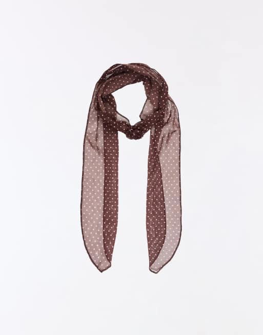 Bershka Floral neckerchief in brown, 4 of 4