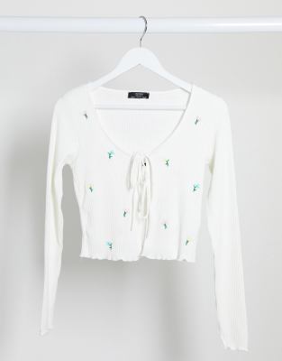 white floral cardigan