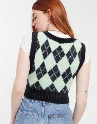 argyle knit vest