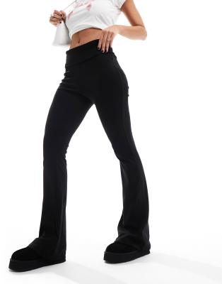 Fold jazz flared trousers in cotton, black, Only Play