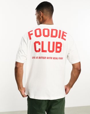 Bershka foodie club t-shirt in white - ASOS Price Checker
