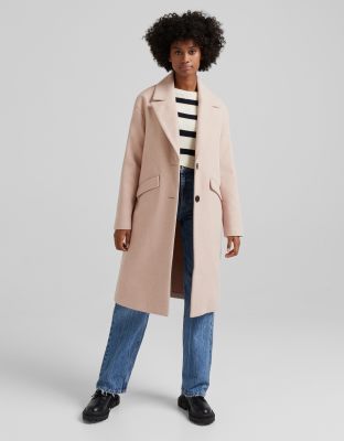 Bershka formal coat in pink