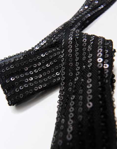 Bershka foulard à nouer à sequins noir - view 1