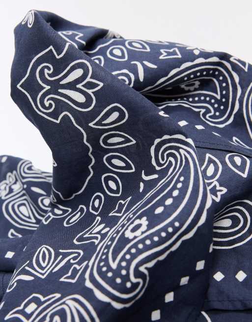 Bershka foulard bandana imprimé bleu marine, 3 de 4