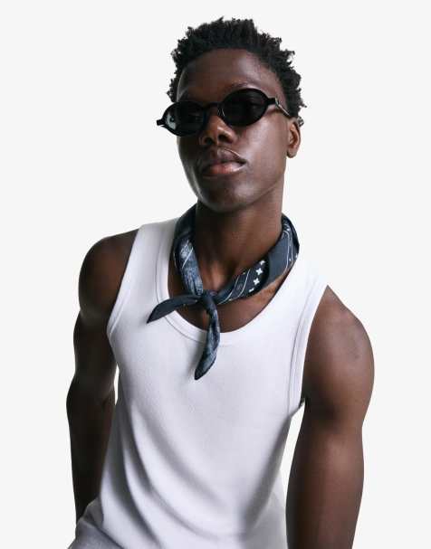 Bershka - Foulard imprimé - Noir et blanc - view 1