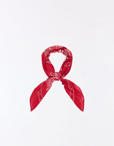 Bershka - Foulard imprimé - Rouge - view 1
