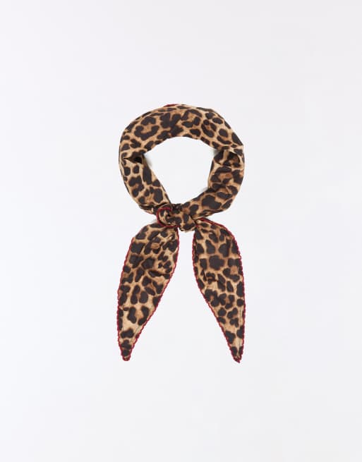 Bershka foulard triangle imprimé marron, 3 de 4