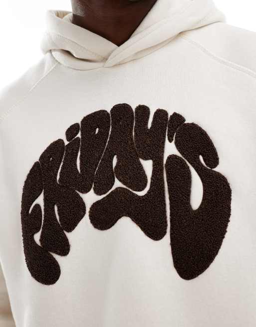 Bershka Friday graphic hoodie in white