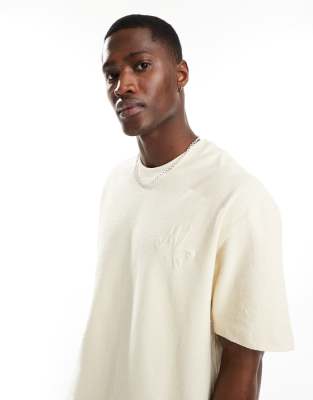 front embroidered t-shirt in ecru-Neutral