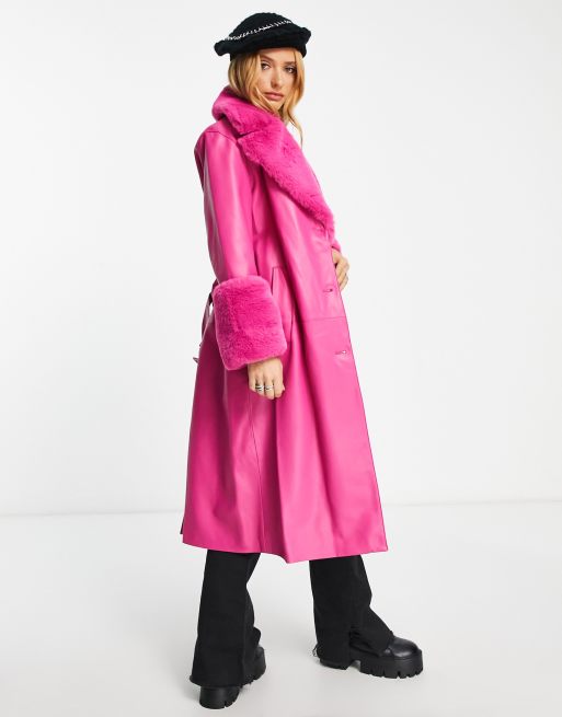 Bershka shop pink coat