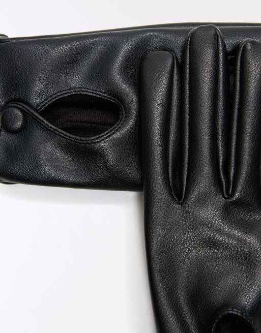 Bershka gants à détail fendu noirs, 2 de 5