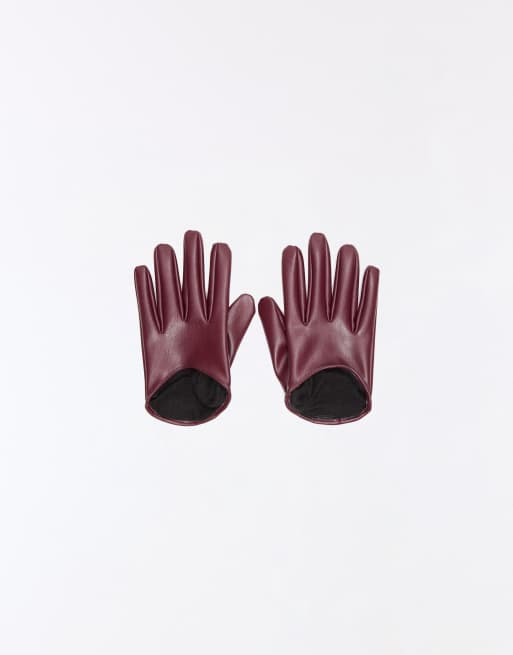 Bershka gants avec ouvertures bordeaux, 4 de 6